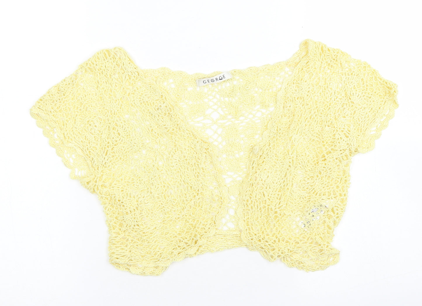 George Womens Yellow Round Neck  Viscose Shrug Jumper Size 12   - Cropped