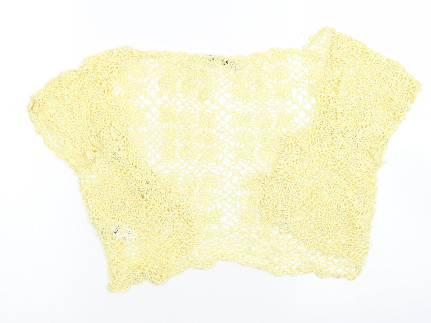 George Womens Yellow Round Neck  Viscose Shrug Jumper Size 12   - Cropped