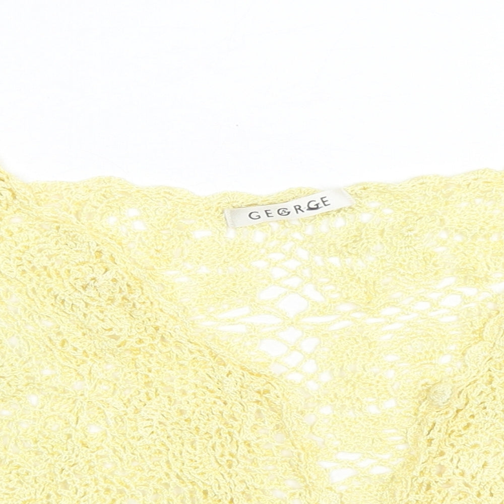 George Womens Yellow Round Neck  Viscose Shrug Jumper Size 12   - Cropped