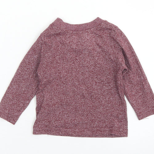 Primark Boys Red  Cotton Basic T-Shirt Size 3-6 Months Crew Neck Snap