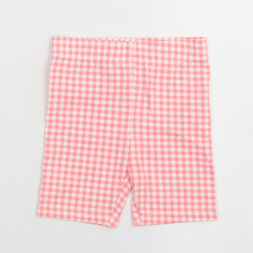 George Girls Pink Check Cotton Cargo Leggings Size 12-18 Months