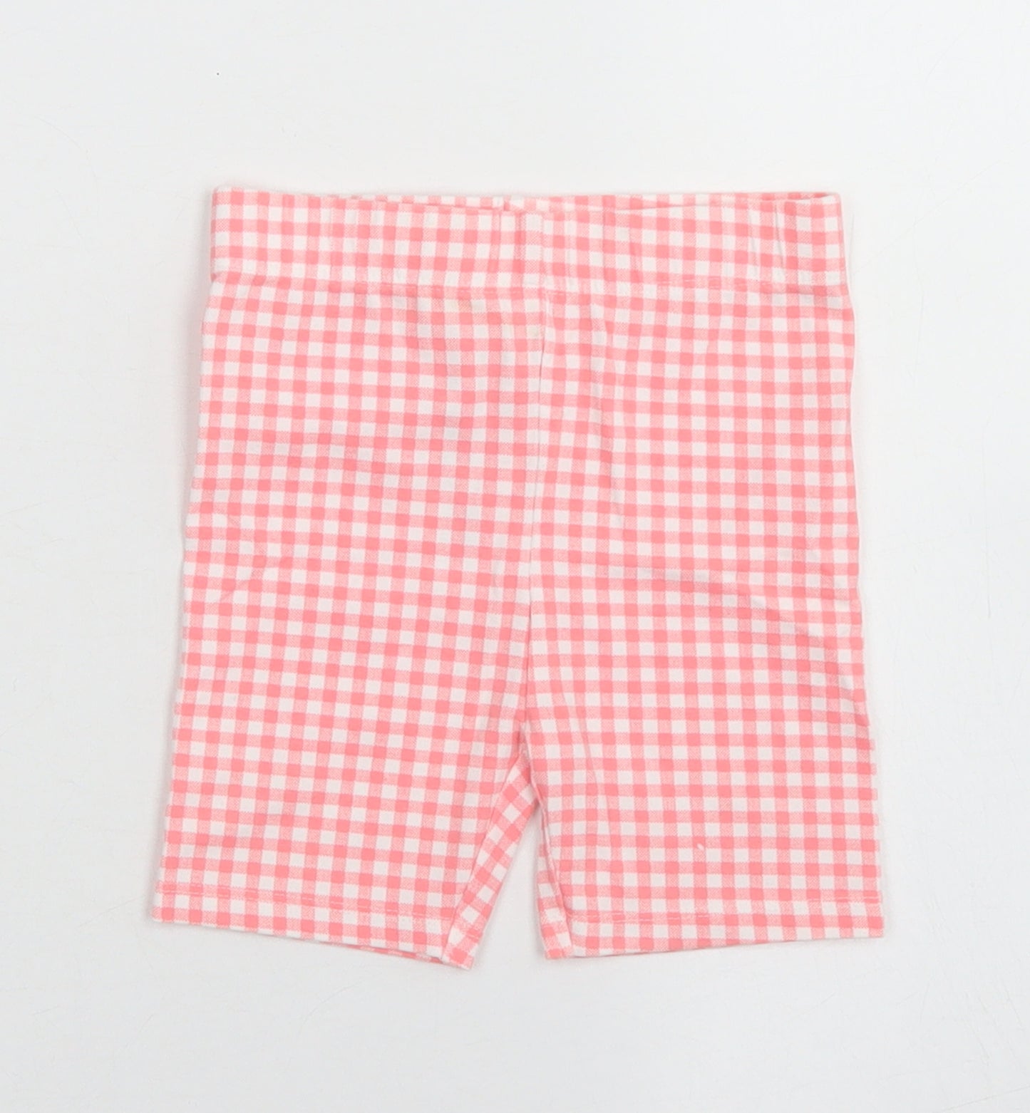 George Girls Pink Check Cotton Cargo Leggings Size 12-18 Months