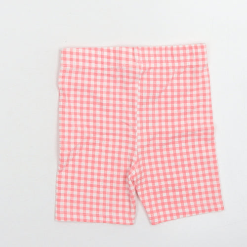George Girls Pink Check Cotton Cargo Leggings Size 12-18 Months