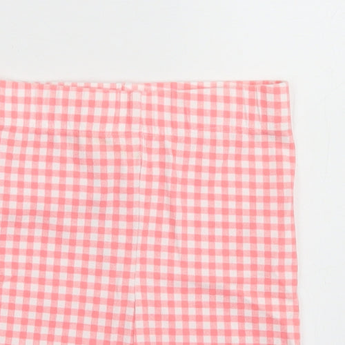 George Girls Pink Check Cotton Cargo Leggings Size 12-18 Months
