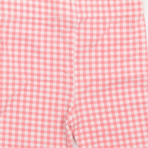 George Girls Pink Check Cotton Cargo Leggings Size 12-18 Months