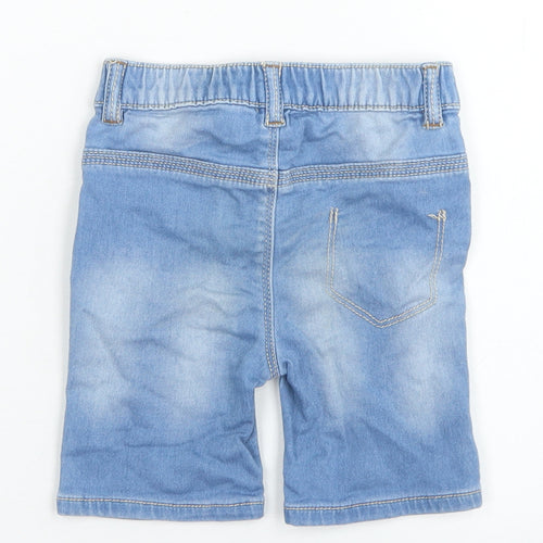 Nutmeg Girls Blue  Cotton Cropped Jeans Size 12-18 Months  Snap