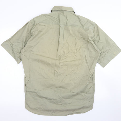 Marks & Spencer Mens Green  Cotton  Button-Up Size S Collared Button