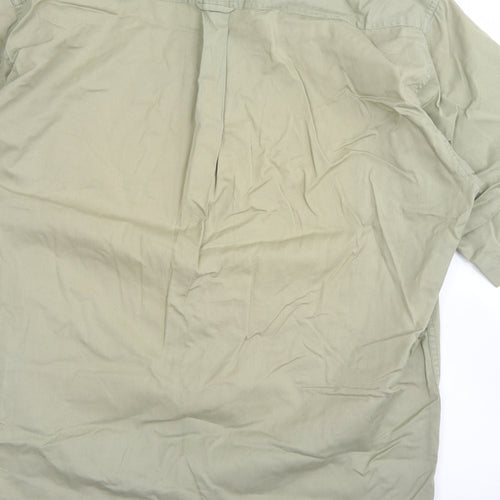 Marks & Spencer Mens Green  Cotton  Button-Up Size S Collared Button