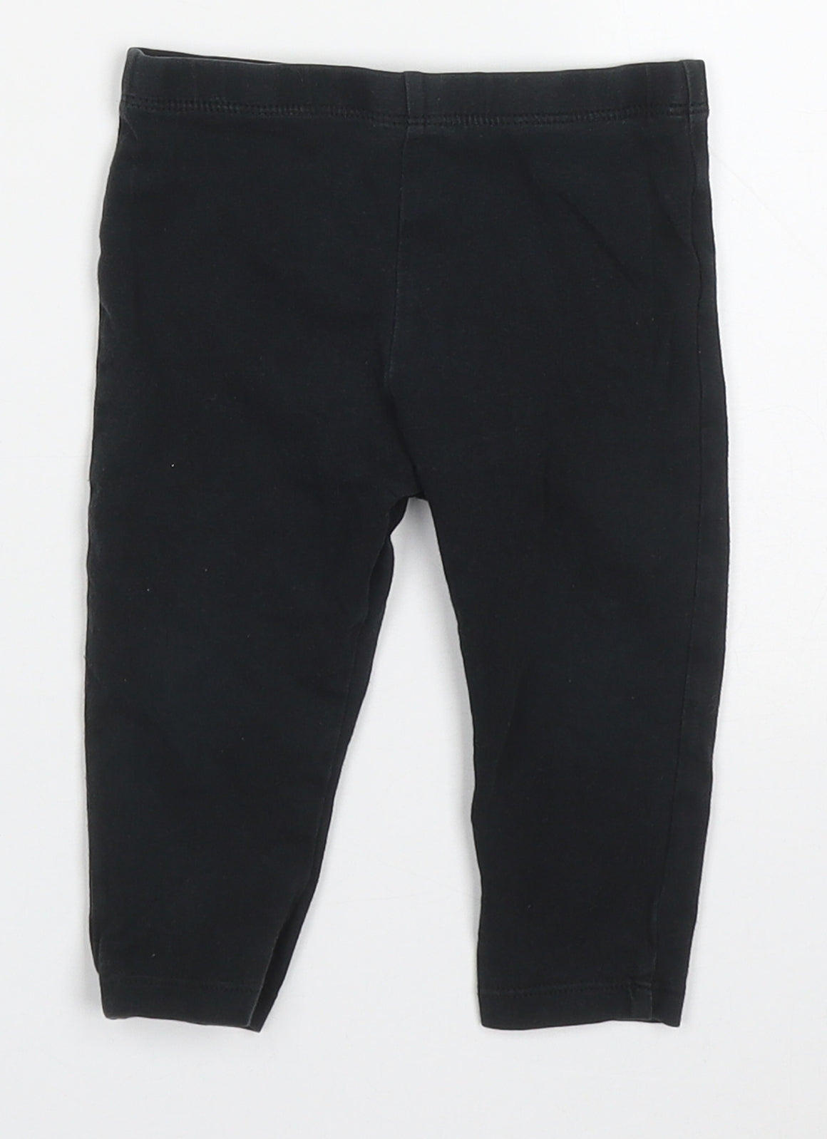 Fred & Flo Girls Black  Cotton Capri Leggings Size 6-9 Months