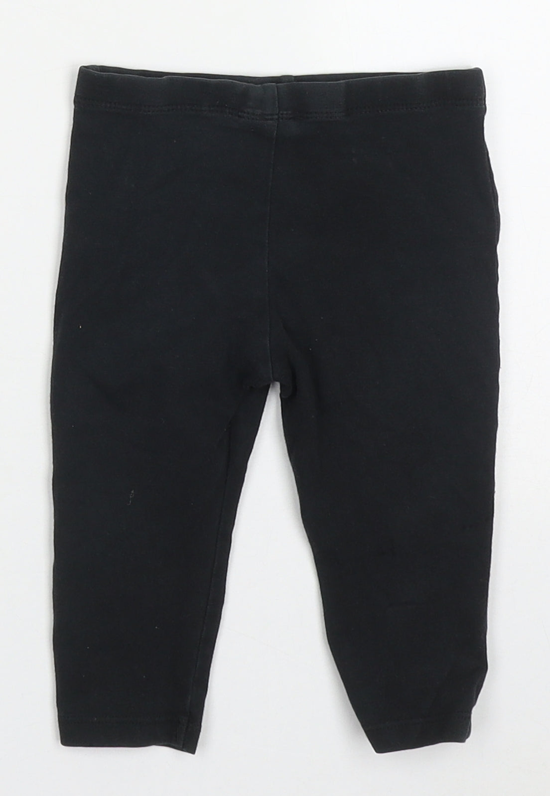 Fred & Flo Girls Black  Cotton Capri Leggings Size 6-9 Months
