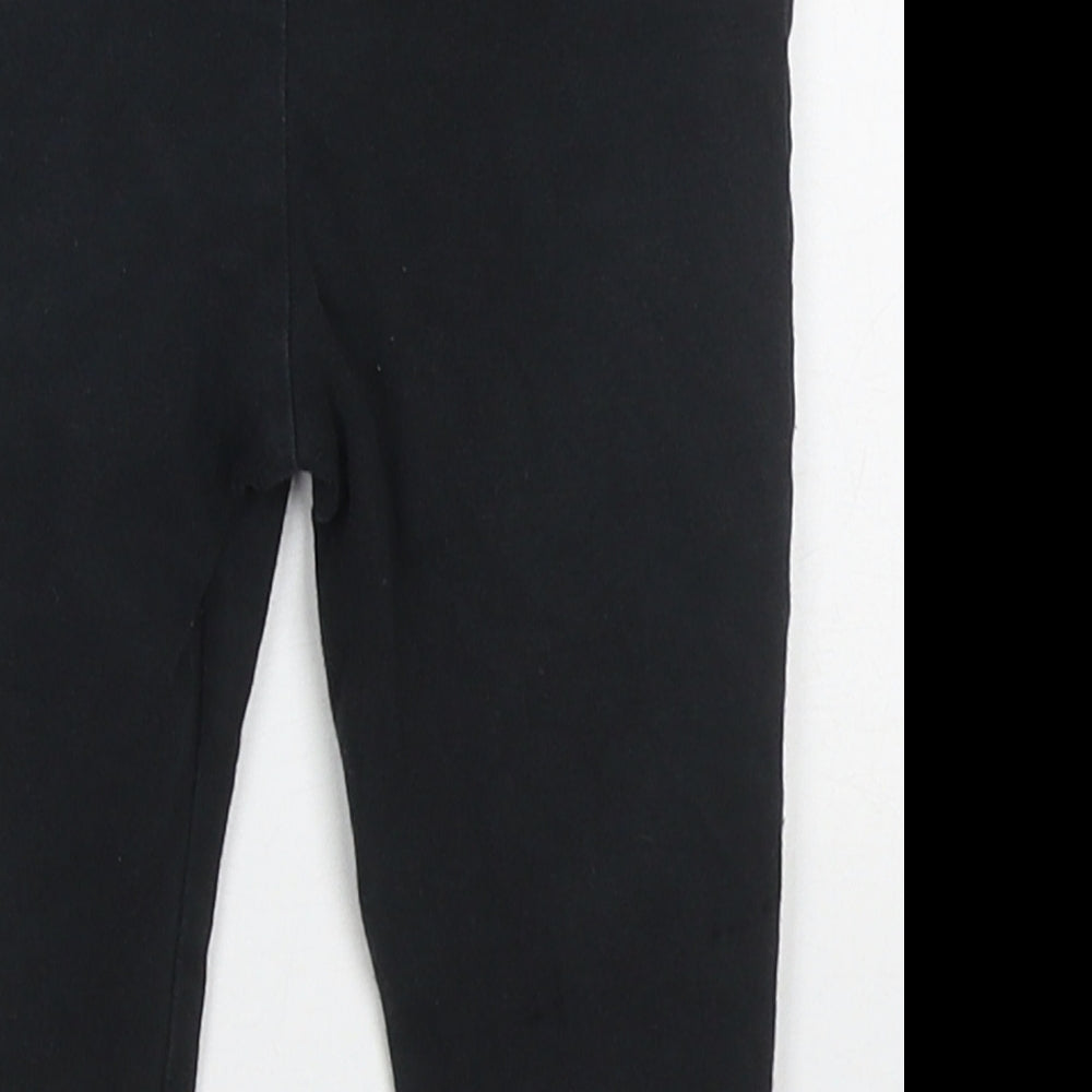 Fred & Flo Girls Black  Cotton Capri Leggings Size 6-9 Months