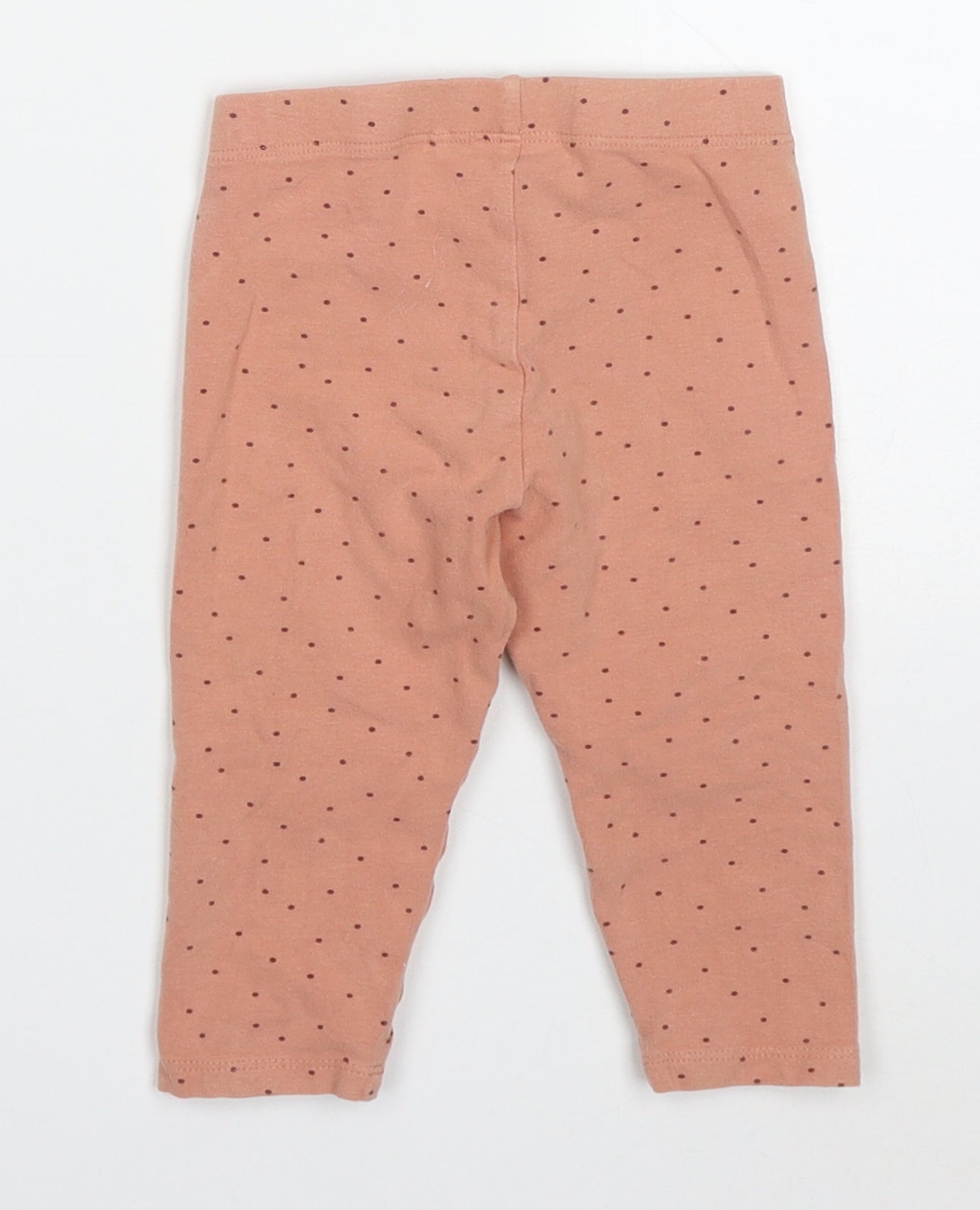 Nexr Girls Pink Polka Dot Cotton Capri Leggings Size 12-18 Months   - Rabbits