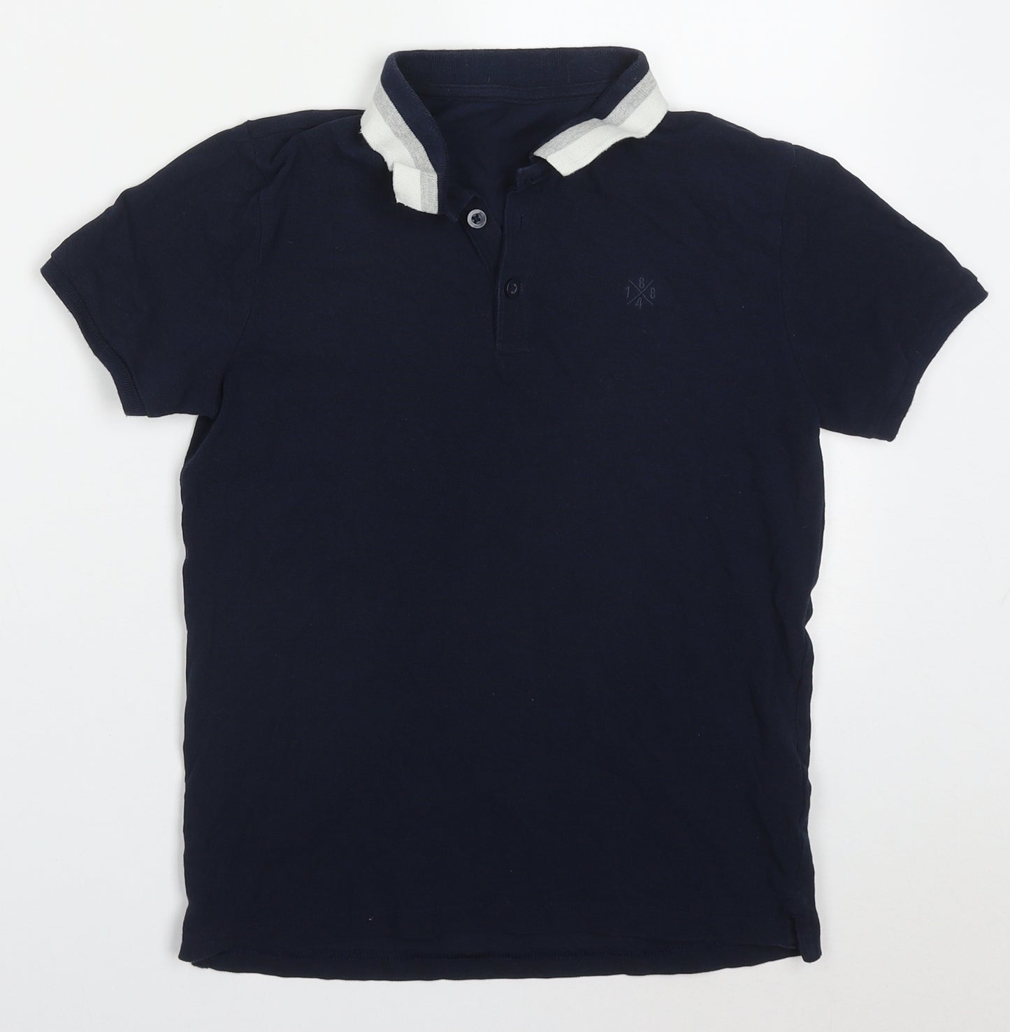 Marks and Spencer Boys Blue  Cotton Basic Polo Size 9-10 Years Collared Pullover