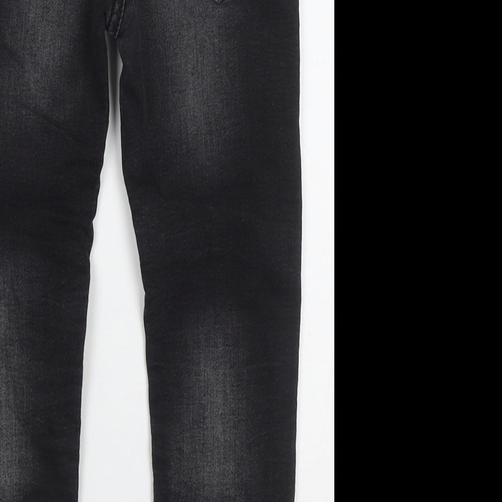 NEXT Boys Black  Cotton Skinny Jeans Size 5 Years  Regular Drawstring - Distressed Look