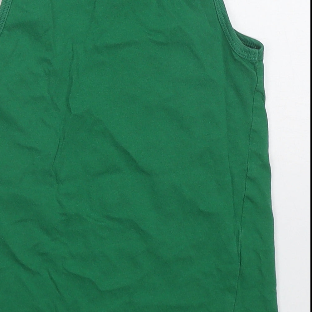George Boys Green  Cotton Basic Tank Size 5-6 Years Round Neck Pullover