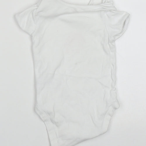 George Girls White  Cotton Babygrow One-Piece Size 18-24 Months  Button - Cute Rainbow