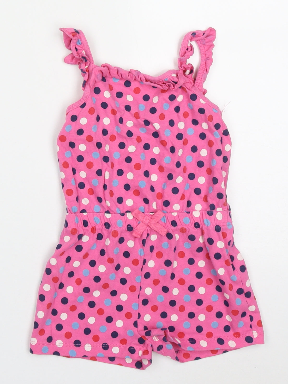 George Girls Multicoloured Polka Dot Cotton Playsuit One-Piece Size 2-3 Years  Pullover