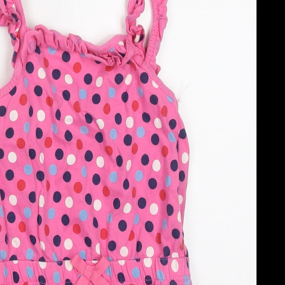 George Girls Multicoloured Polka Dot Cotton Playsuit One-Piece Size 2-3 Years  Pullover