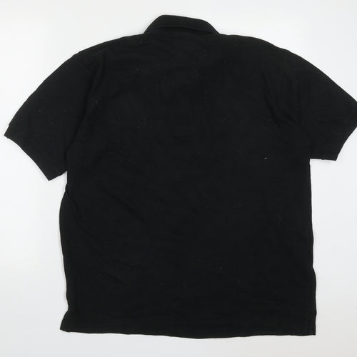 Man Essentials Mens Black  Cotton  Polo Size L V-Neck Pullover