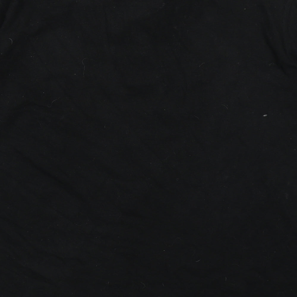 Man Essentials Mens Black  Cotton  Polo Size L V-Neck Pullover