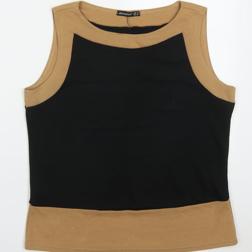 Atmosphere Womens Beige Colourblock Polyester Basic Tank Size 14 Round Neck