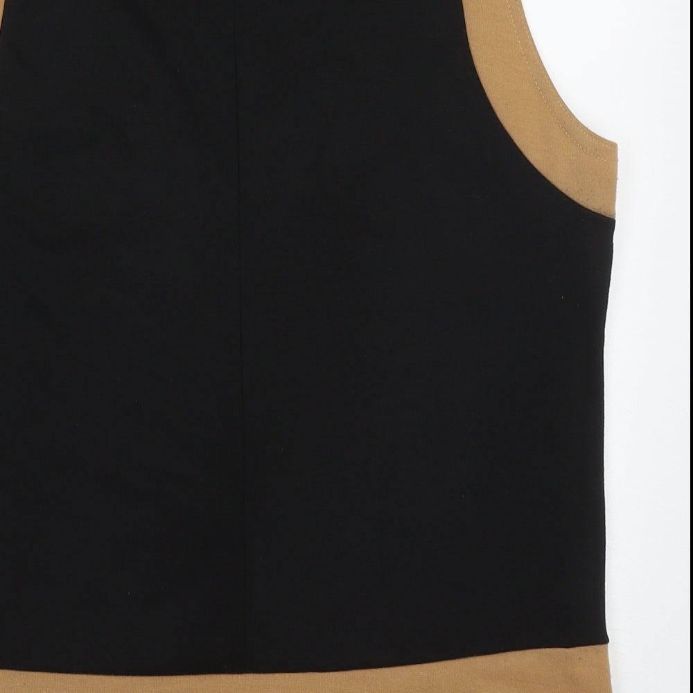 Atmosphere Womens Beige Colourblock Polyester Basic Tank Size 14 Round Neck