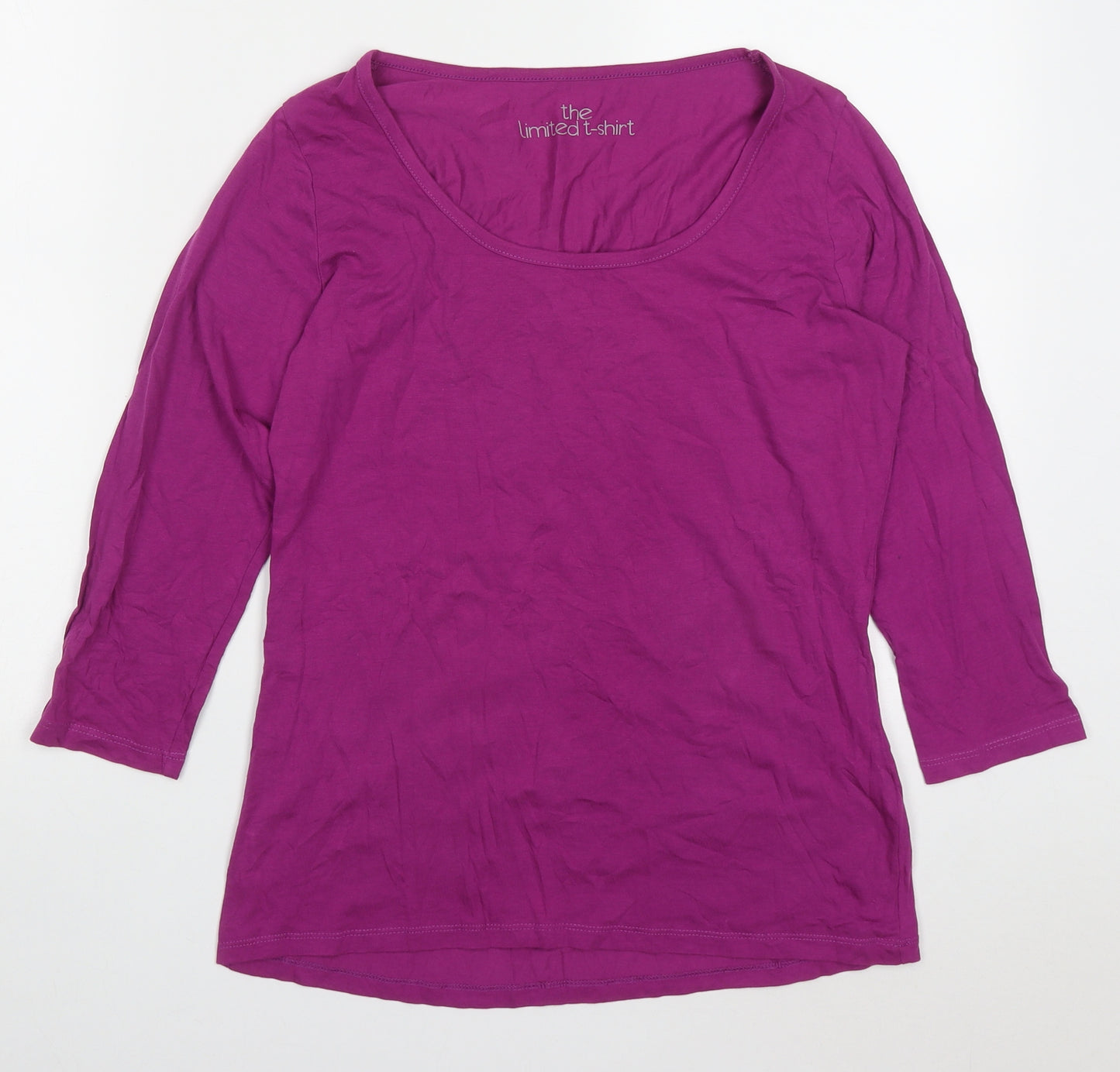 Marks and Spencer Womens Purple  Cotton Basic T-Shirt Size 12 Round Neck