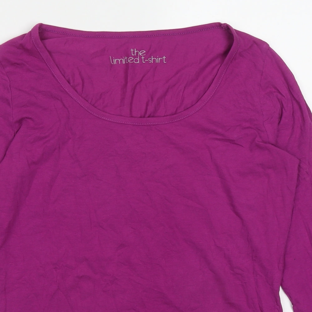 Marks and Spencer Womens Purple  Cotton Basic T-Shirt Size 12 Round Neck