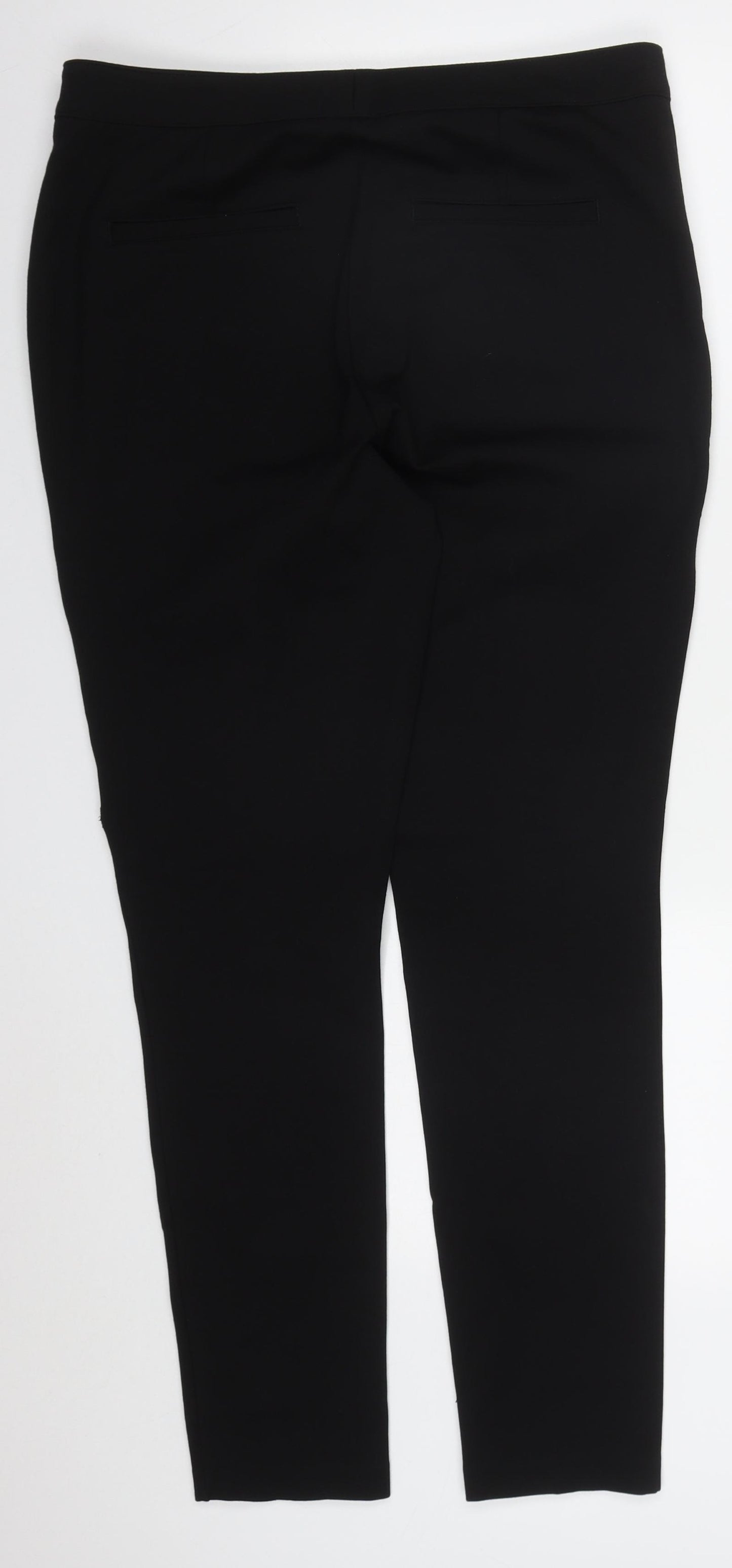 NEXT Womens Black  Viscose Trousers  Size 12 L29 in Regular Button