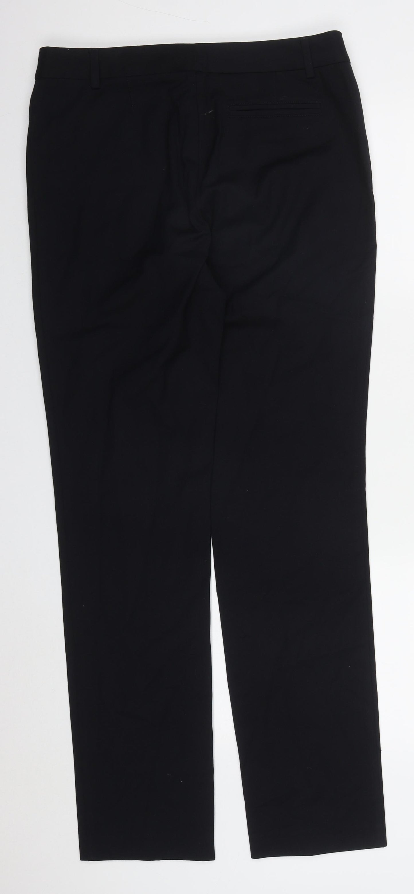 Marks and Spencer Womens Blue  Polyester Trousers  Size 12 L32 in Regular Hook & Eye