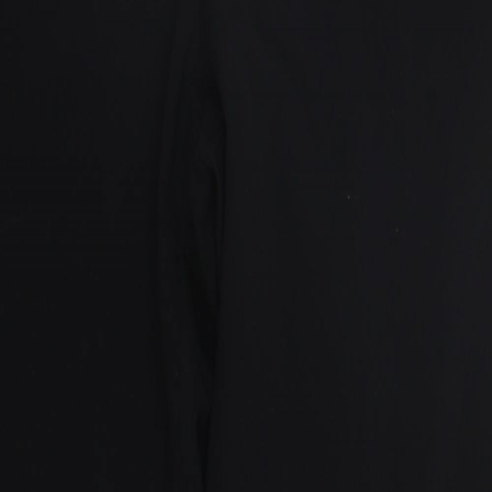 Marks and Spencer Womens Black  Polyester Trousers  Size 12 L32 in Regular Button