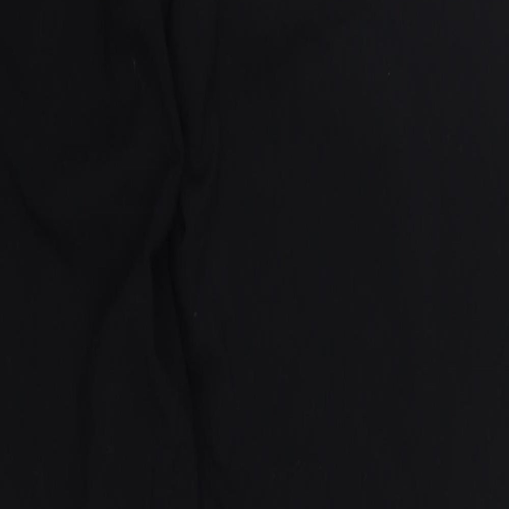 Marks and Spencer Womens Black  Polyester Trousers  Size 12 L32 in Regular Button