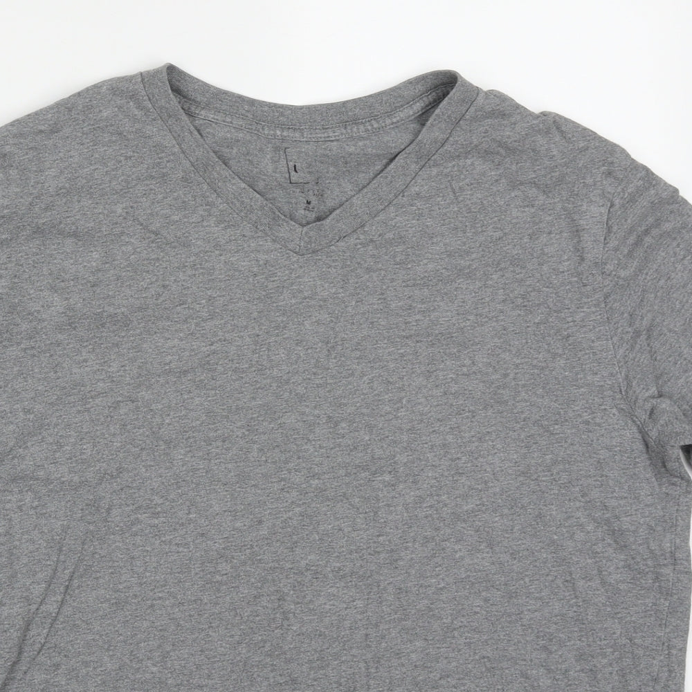 Gap Mens Grey  Cotton  T-Shirt Size M V-Neck