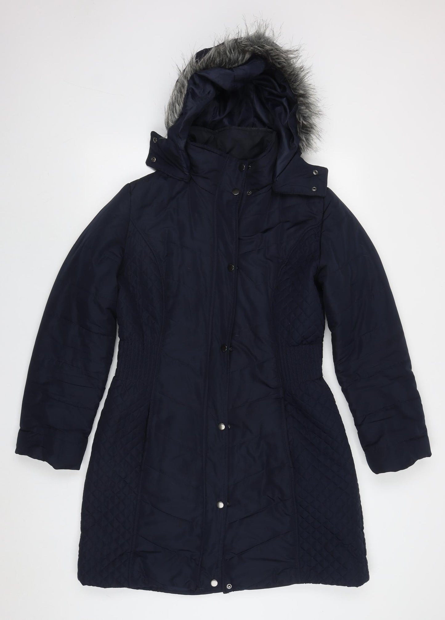 M&Co Womens Blue   Quilted Coat Size 14  Zip