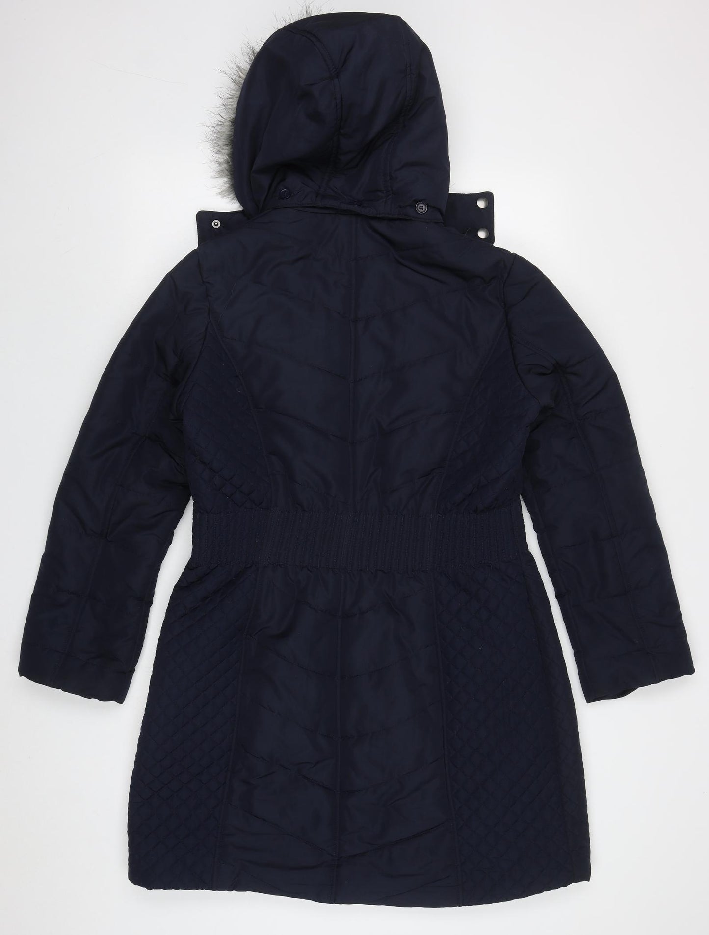 M&Co Womens Blue   Quilted Coat Size 14  Zip