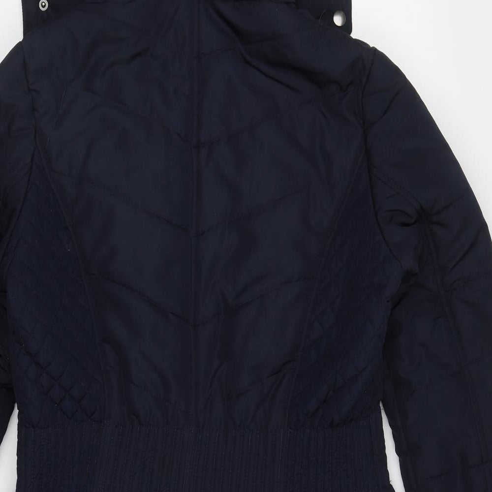 M&Co Womens Blue   Quilted Coat Size 14  Zip