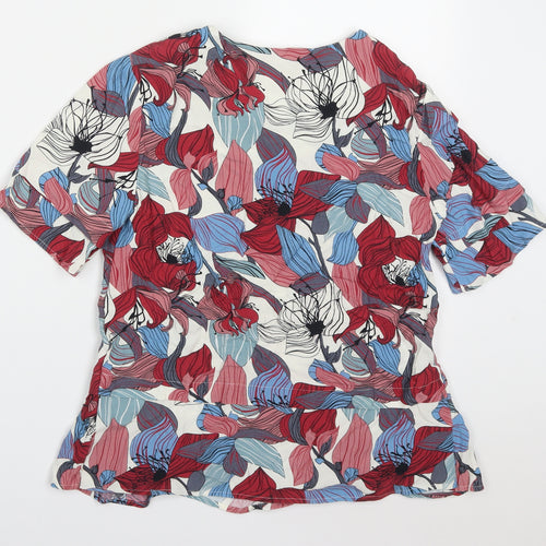 Carolyn Donnelly The Edit Womens Multicoloured Floral Viscose Basic Blouse Size 8 Round Neck