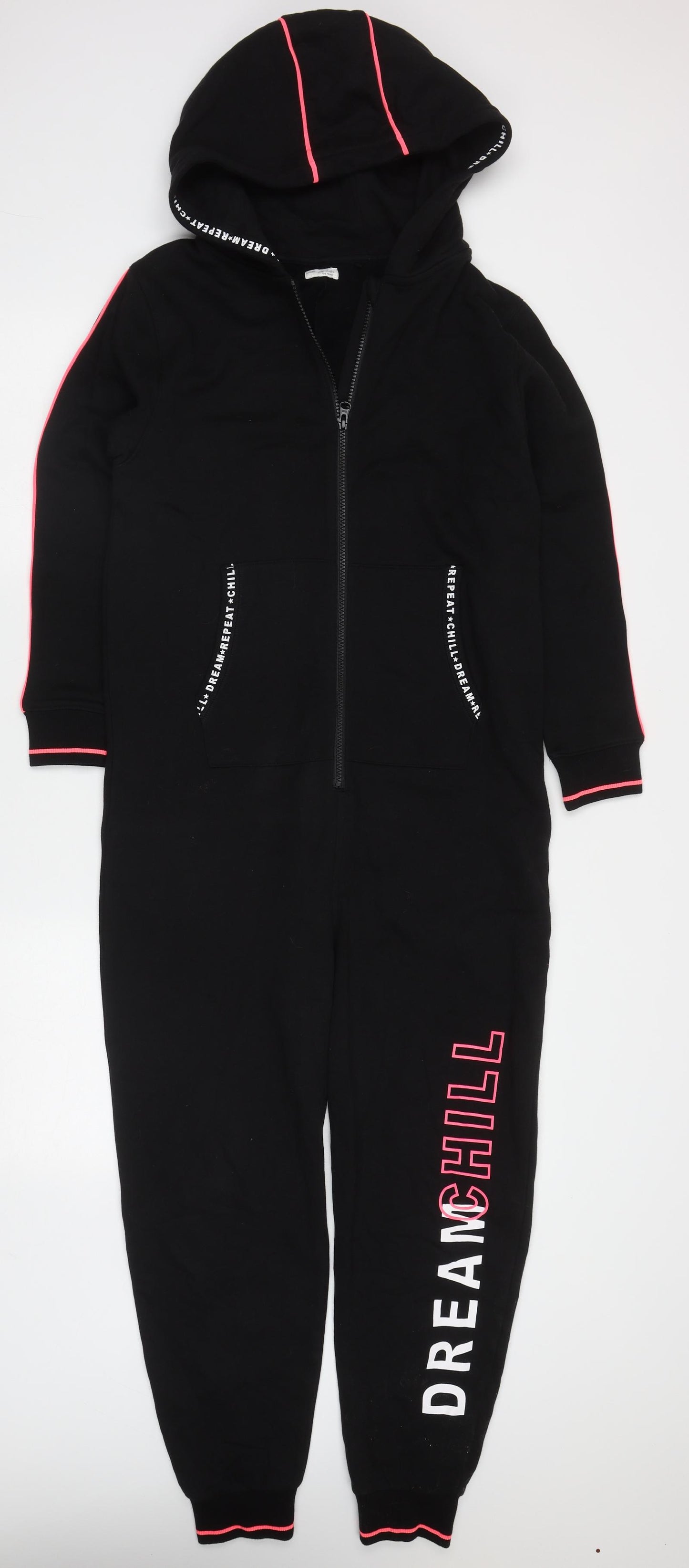 NEXT Girls Black Solid Cotton Cami One Piece Size 11 Years  Zip - Dream Chill