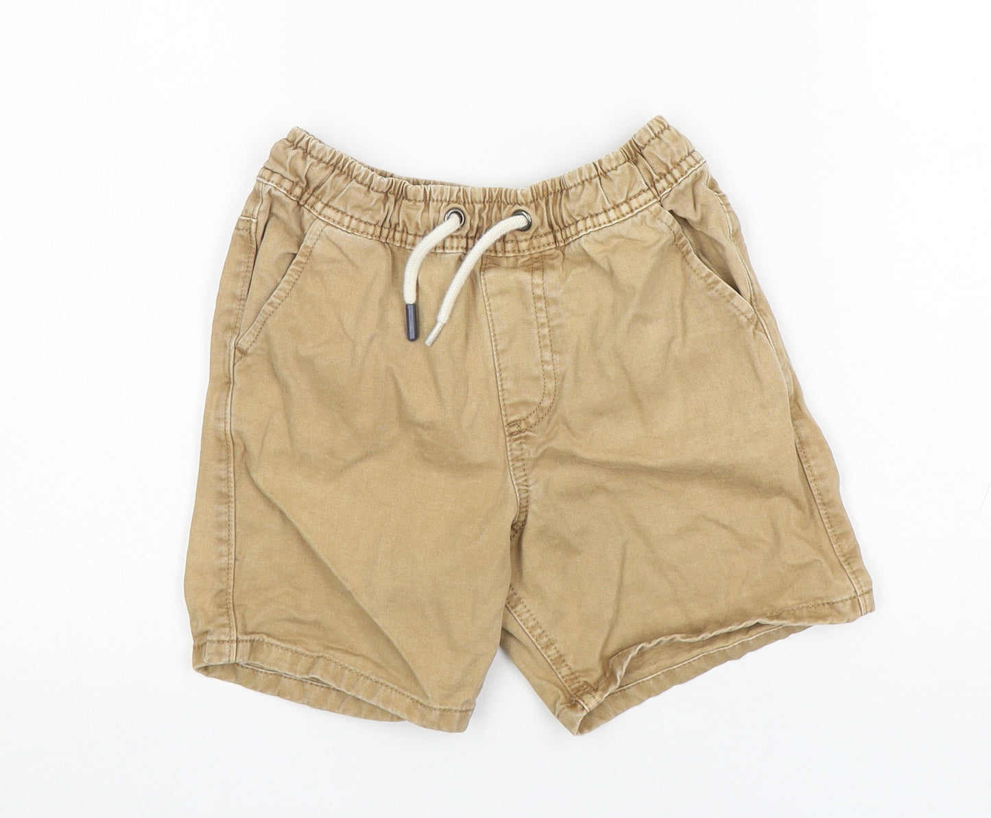 M&S Boys Beige  Cotton Chino Shorts Size 7-8 Years  Regular