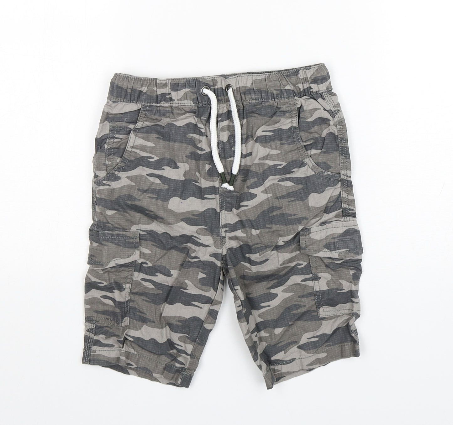 TU Boys Grey Camouflage Cotton Cargo Shorts Size 8 Years  Regular
