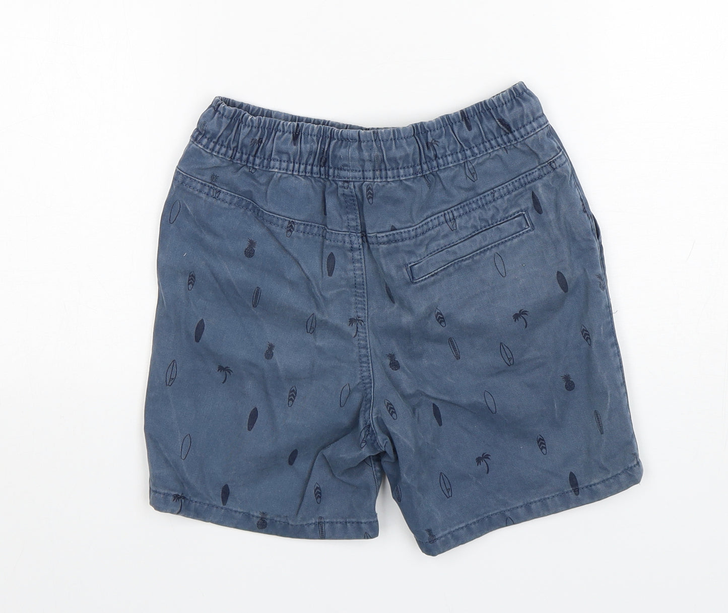 M&S Boys Blue  Cotton Bermuda Shorts Size 7-8 Years  Regular