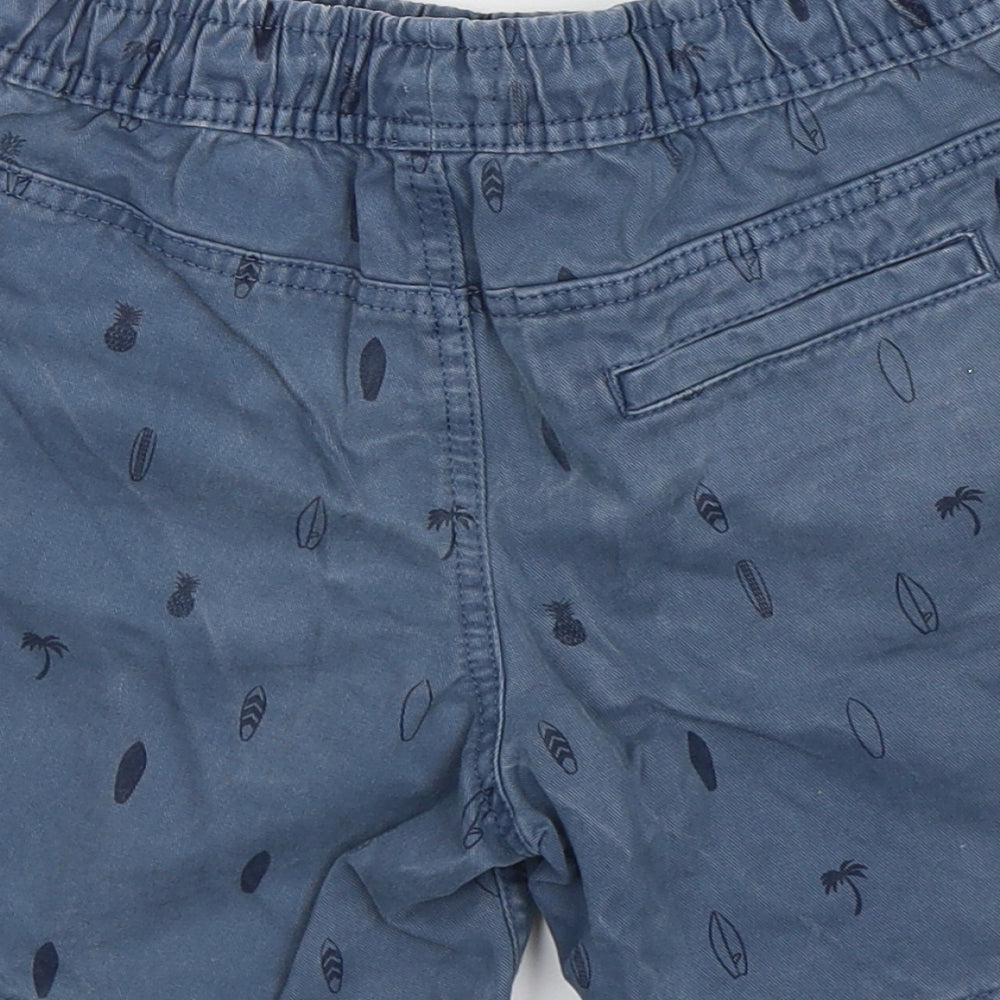 M&S Boys Blue  Cotton Bermuda Shorts Size 7-8 Years  Regular