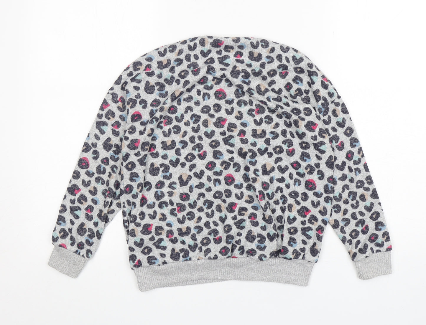 M&S Girls Multicoloured Animal Print Viscose Pullover Sweatshirt Size 9-10 Years