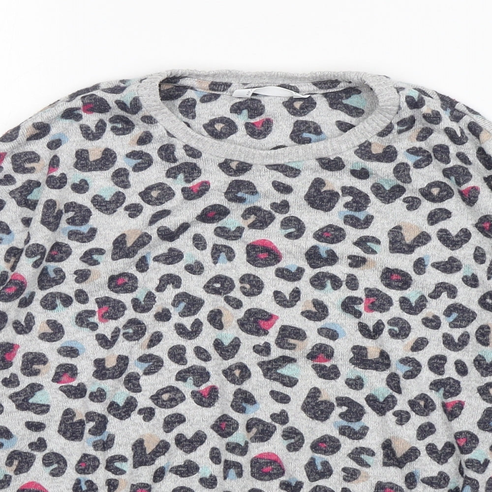 M&S Girls Multicoloured Animal Print Viscose Pullover Sweatshirt Size 9-10 Years