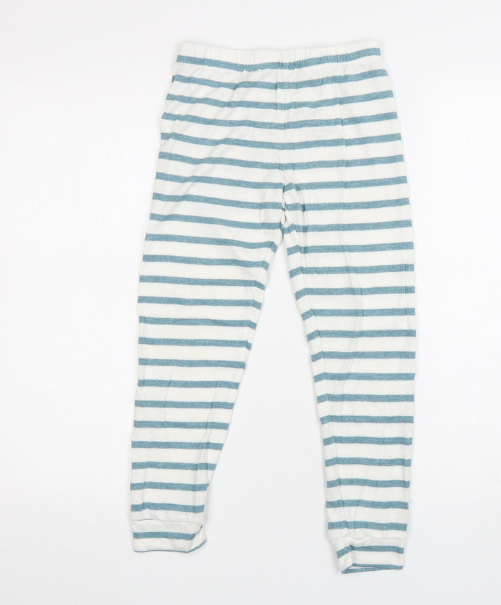 M&S Girls Multicoloured Striped Viscose Sweatpants Trousers Size 8-9 Years  Regular