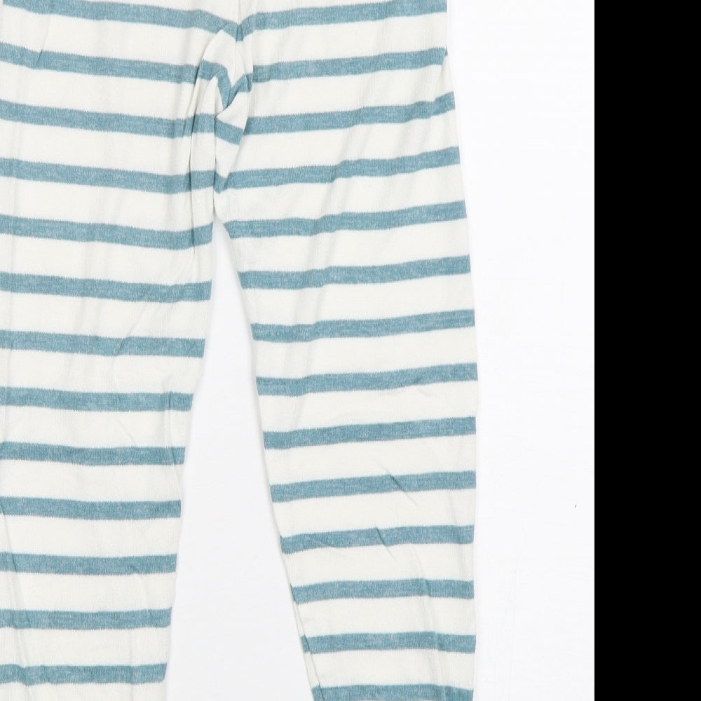 M&S Girls Multicoloured Striped Viscose Sweatpants Trousers Size 8-9 Years  Regular