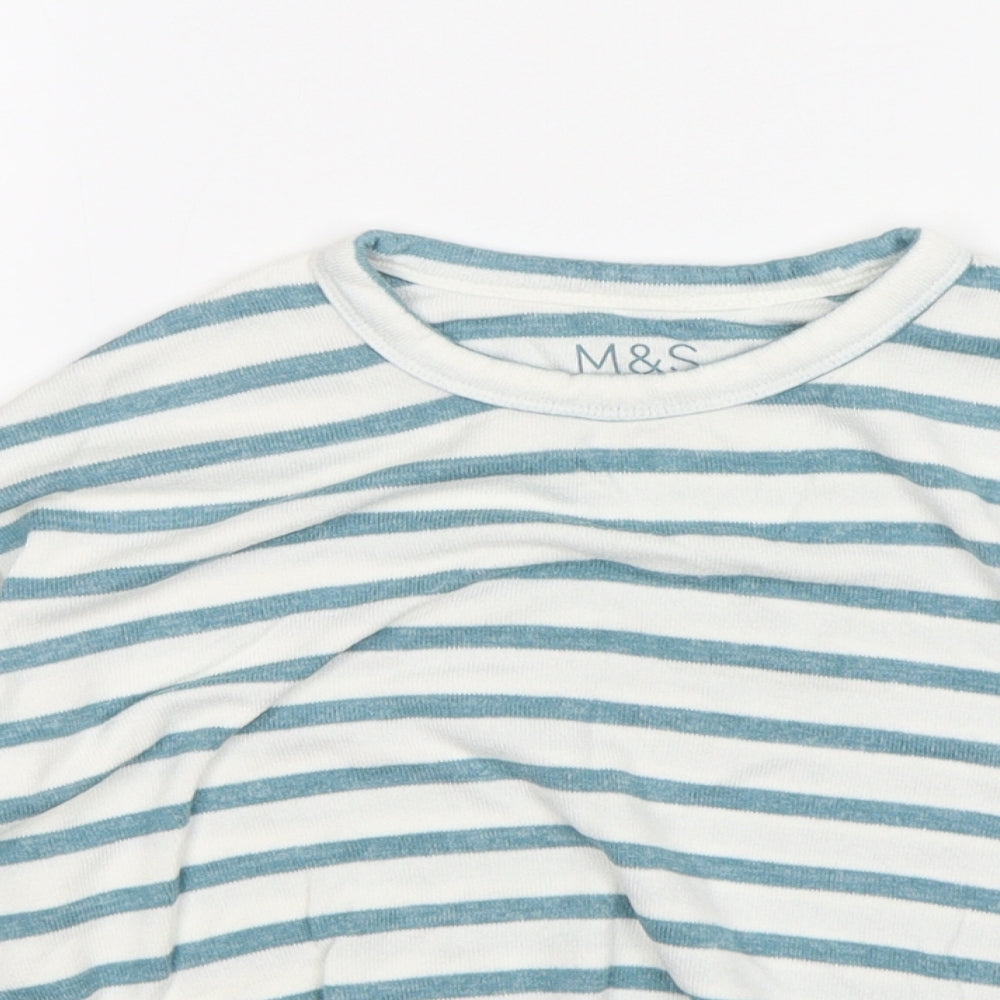 M&S Girls Multicoloured Striped Cotton Pullover Sweatshirt Size 8-9 Years
