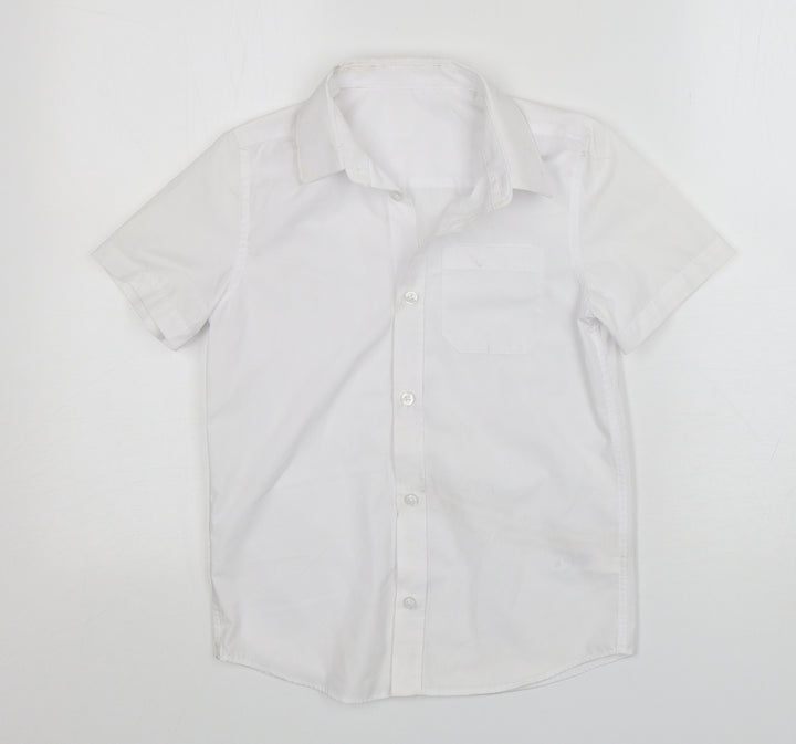 F&F Boys White  Cotton Basic Button-Up Size 8-9 Years Collared  - School Wear