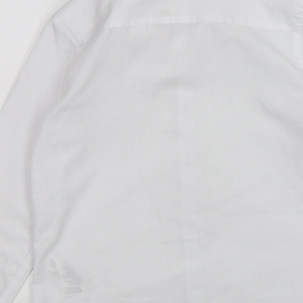 M&S Boys White  Polyester Basic Button-Up Size 8-9 Years Collared  - School Wear