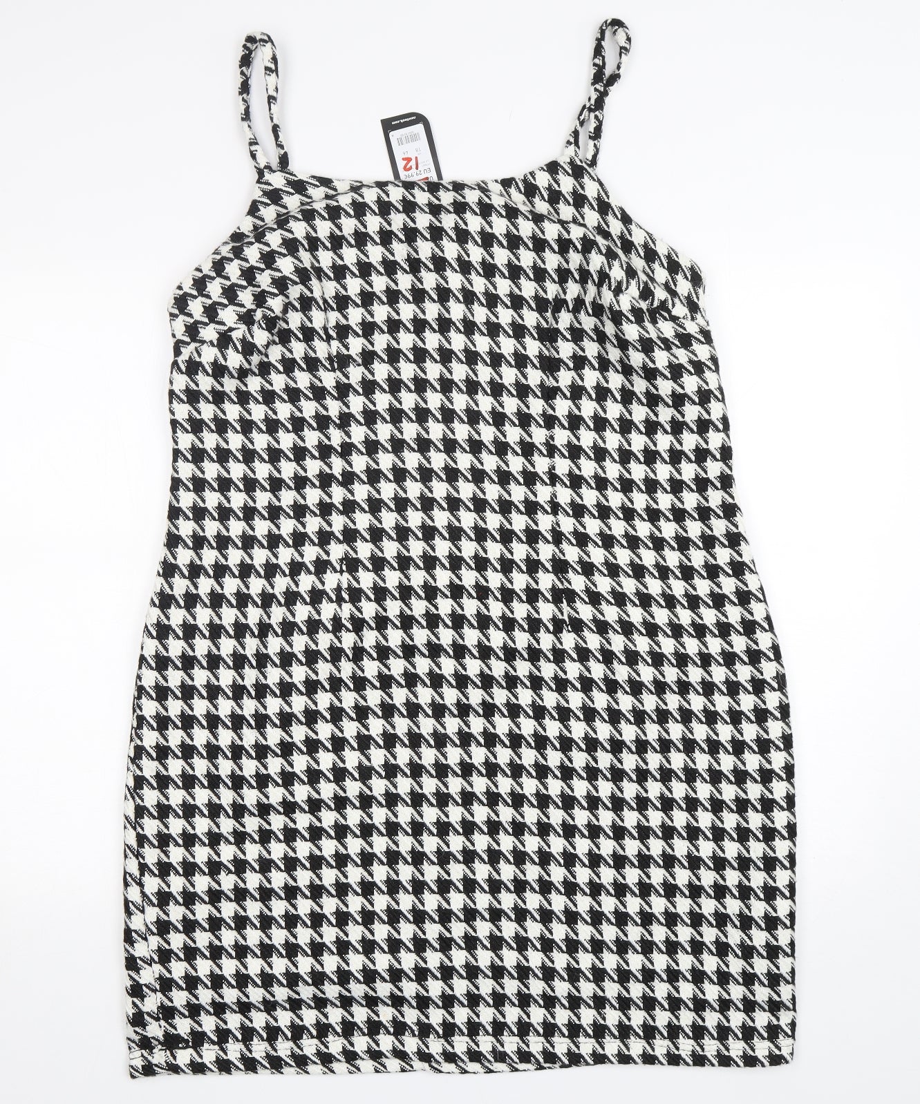 New Look Womens Multicoloured Houndstooth Polyester Tank Dress  Size 18  V-Neck